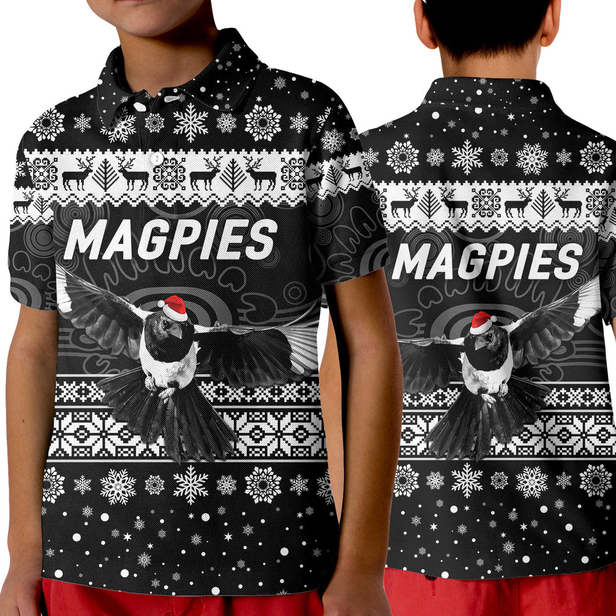 collingwood-magpies-polo-shirt-kid-christmas-simple-style