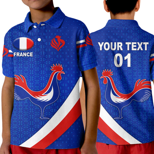 custom-personalised-france-rugby-polo-shirt-kid-rose-simple-style-blue