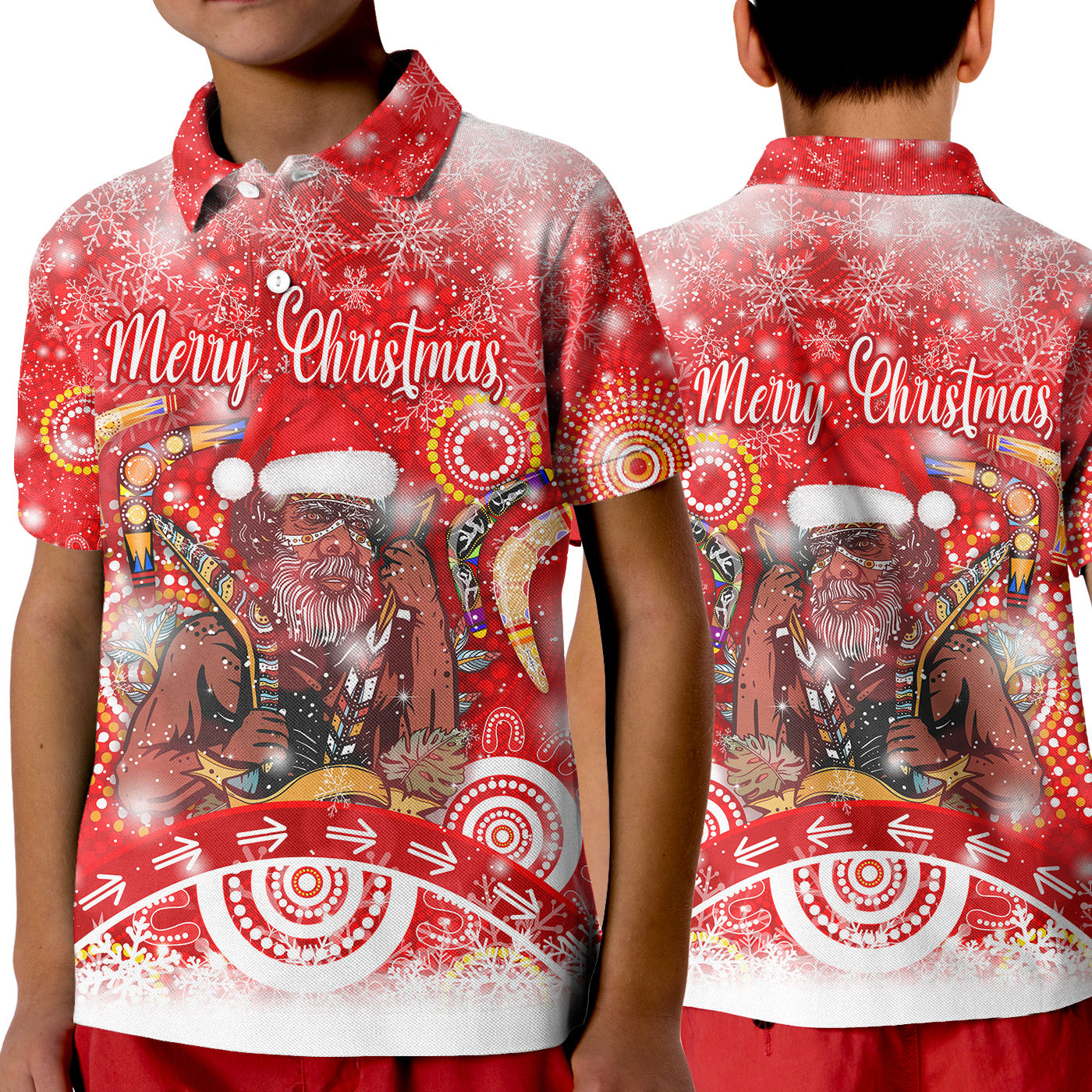 australia-boomerang-indigenous-vibes-christmas-polo-shirt-kid-original-style-red