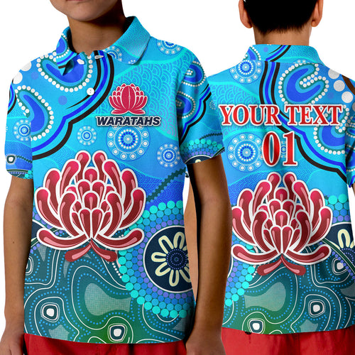 custom-personalised-new-south-wales-waratahs-aboriginal-polo-shirt-kid-indigenous-wave-vibes