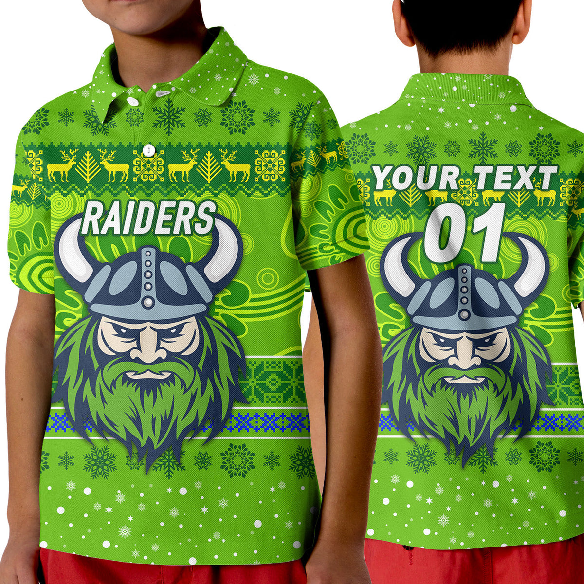 custom-personalised-canberra-raiders-polo-shirt-kid-christmas-simple-style-green