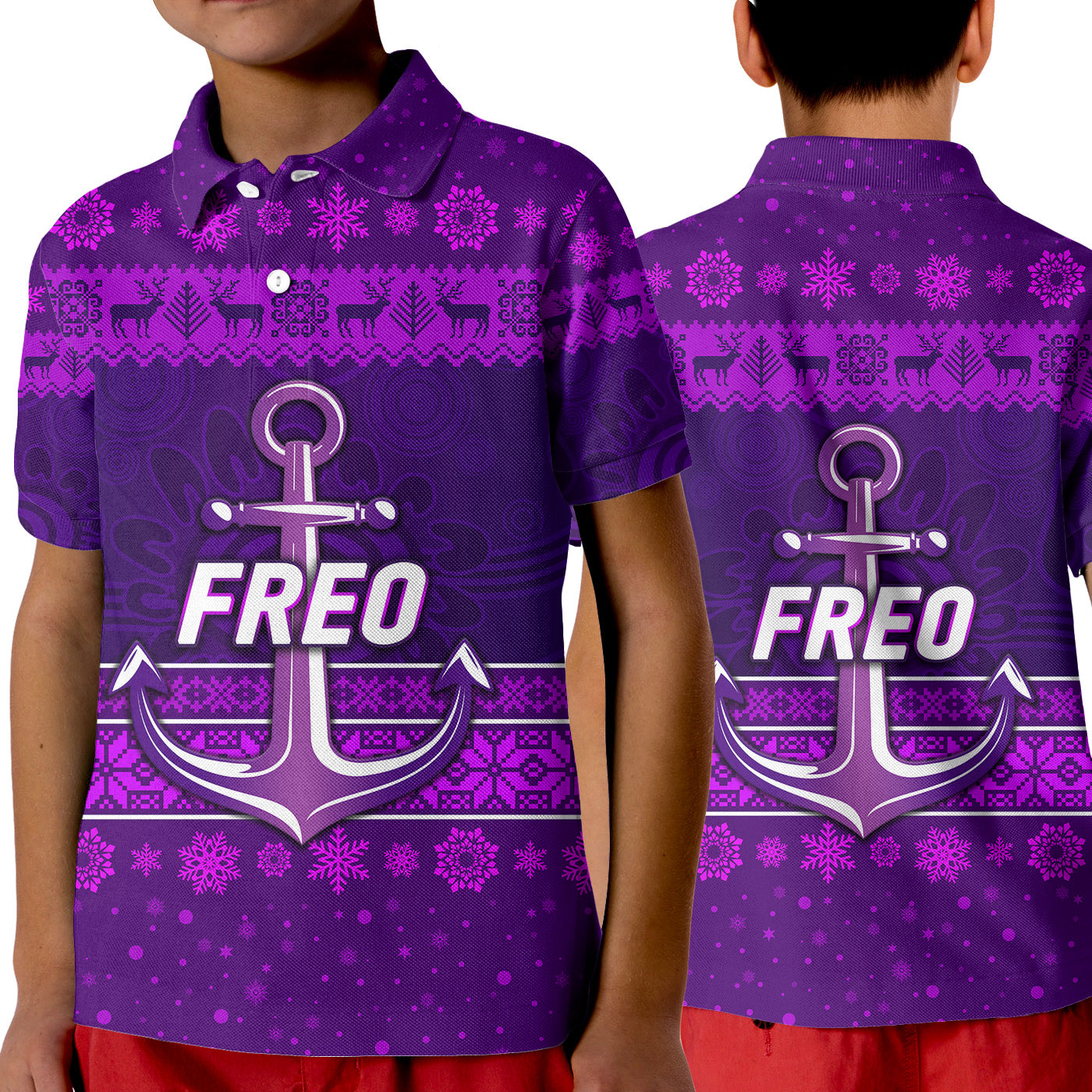 fremantle-dockers-polo-shirt-kid-freo-christmas-simple-style-purple