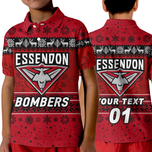 custom-personalised-essendon-bombers-polo-shirt-kid-christmas-simple-style-red