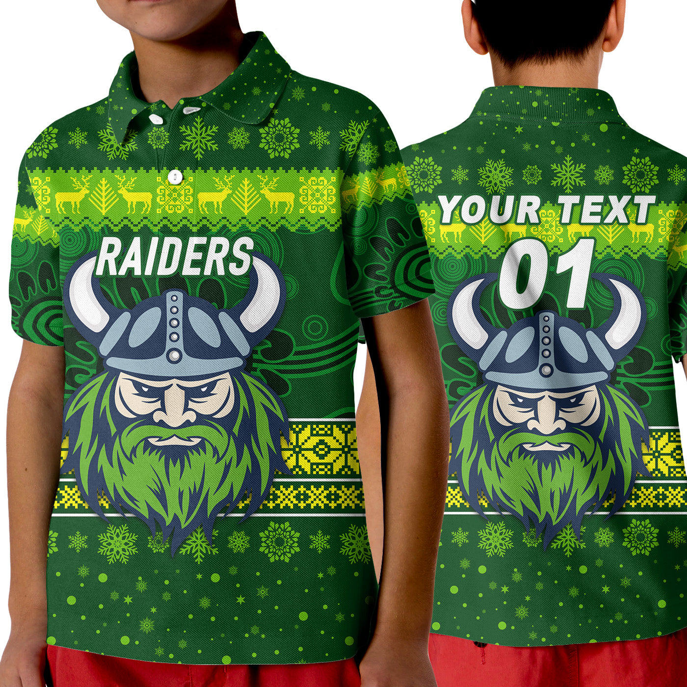 custom-personalised-canberra-raiders-polo-shirt-kid-christmas-simple-style-dark-green