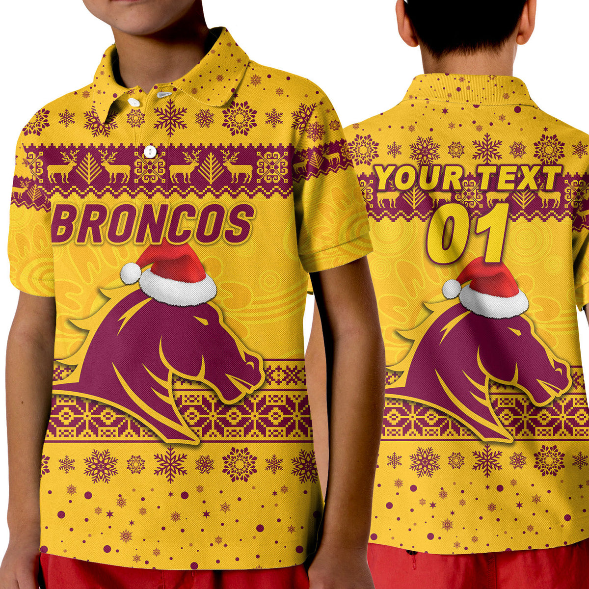 custom-personalised-brisbane-broncos-polo-shirt-kid-christmas-simple-style-gold