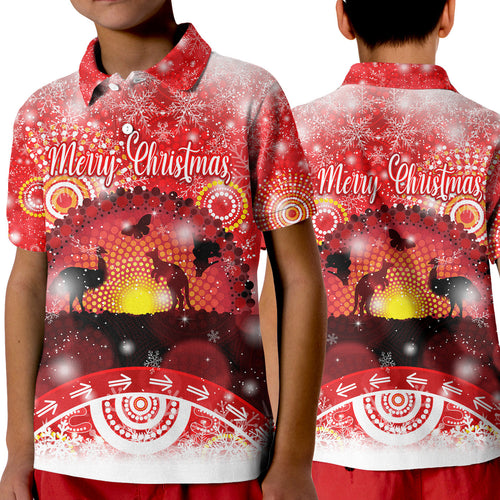 australia-indigenous-flag-christmas-polo-shirt-kid-original-style-red
