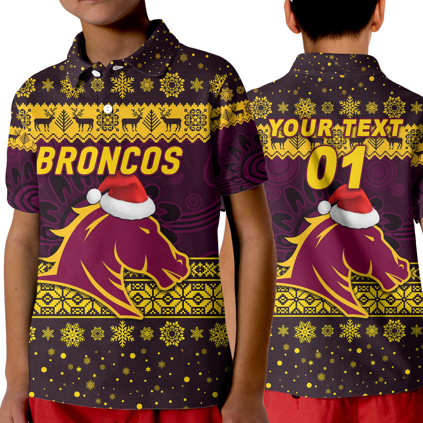 custom-personalised-brisbane-broncos-polo-shirt-kid-christmas-simple-style-purple