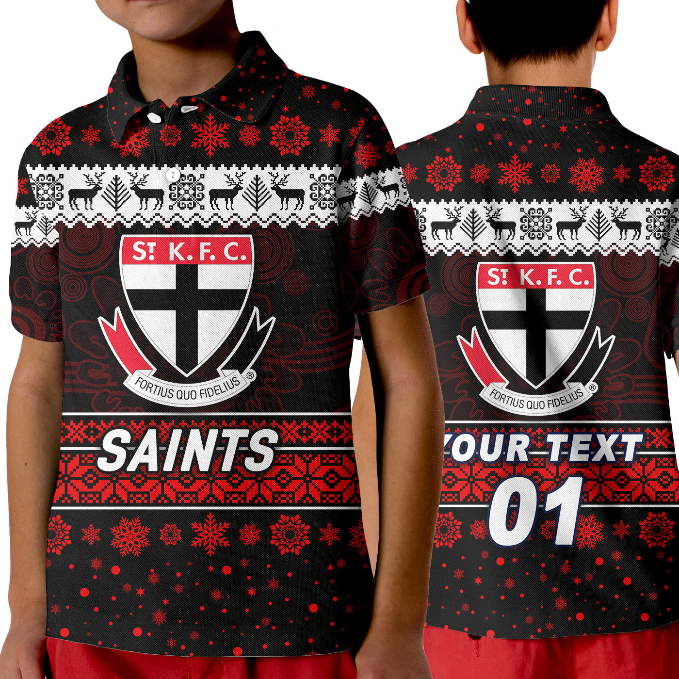 custom-personalised-st-kilda-saints-polo-shirt-kid-christmas-simple-style