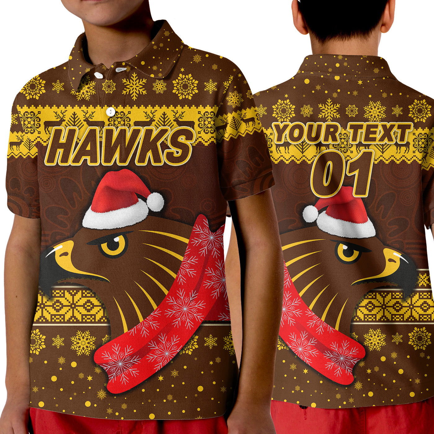 custom-personalised-hawthorn-hawks-polo-shirt-kid-christmas-simple-style-lt8