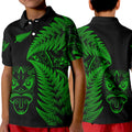 new-zealand-haka-rugby-maori-polo-shirt-kid-silver-fern-vibes-green