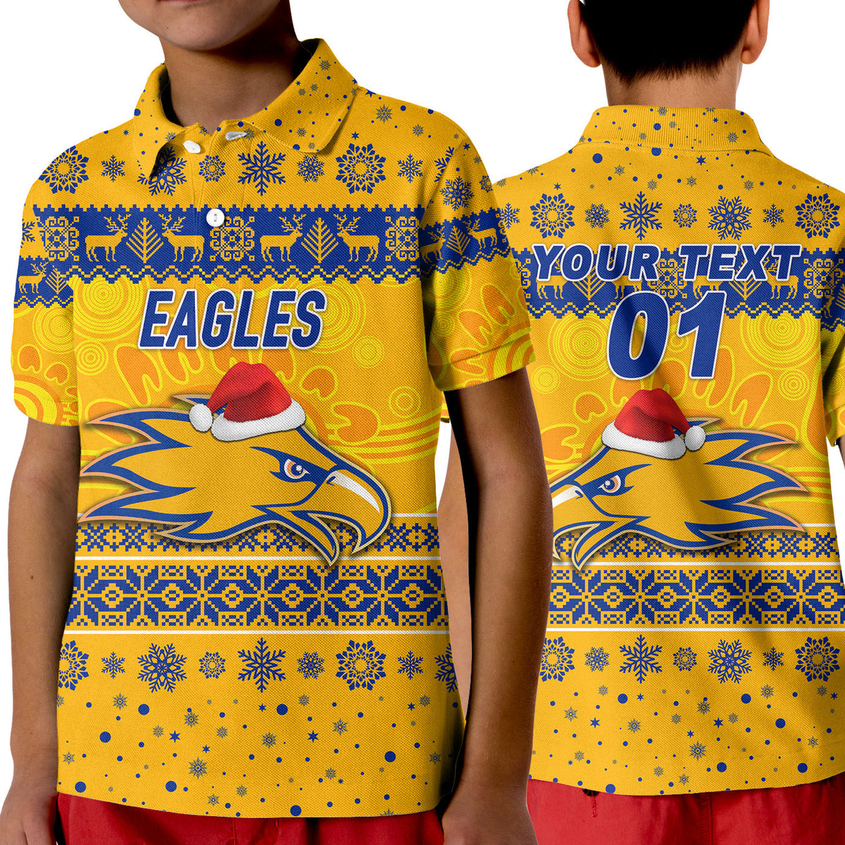 custom-personalised-west-coast-eagles-polo-shirt-kid-christmas-simple-style-gold