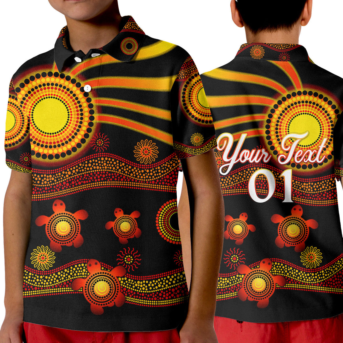 custom-personalised-aboriginal-indigenous-flag-vibes-polo-shirt-kid-turtle