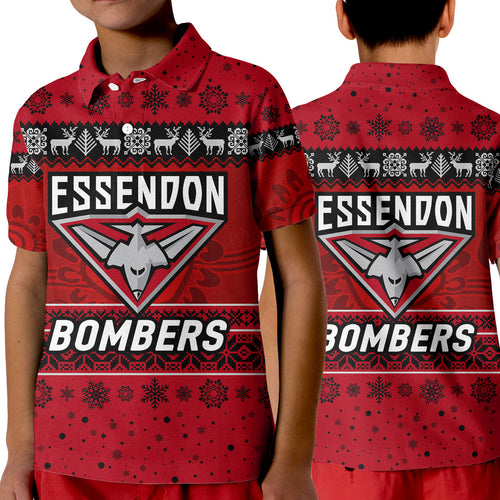 essendon-bombers-polo-shirt-kid-christmas-simple-style-red