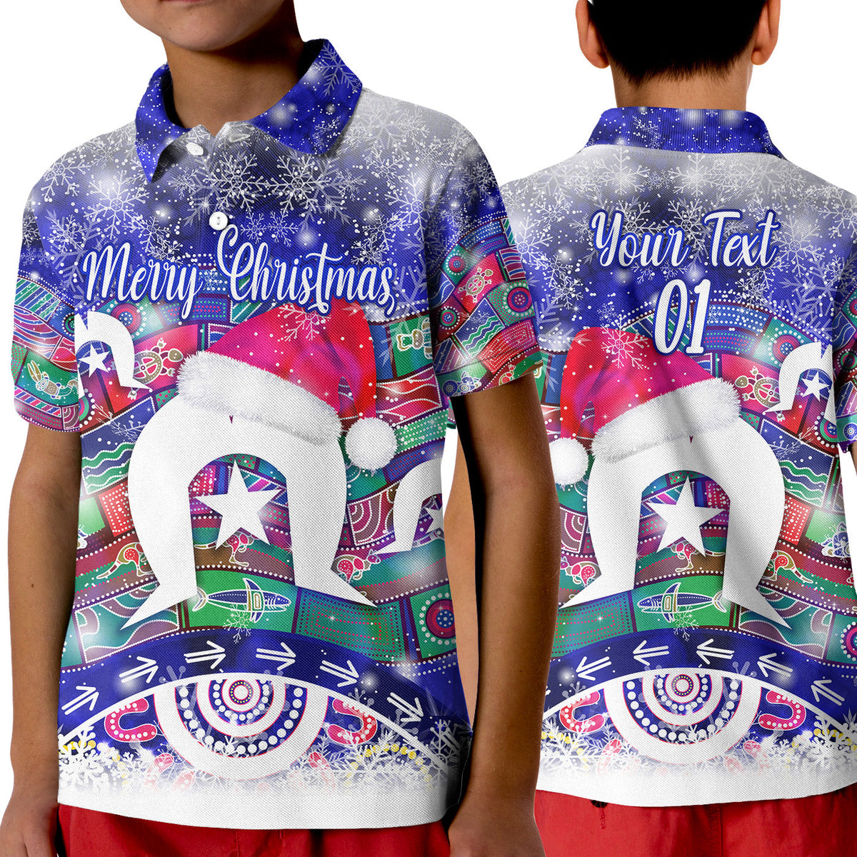 custom-personalised-australian-torres-trait-islands-christmas-polo-shirt-kid-original-style-blue