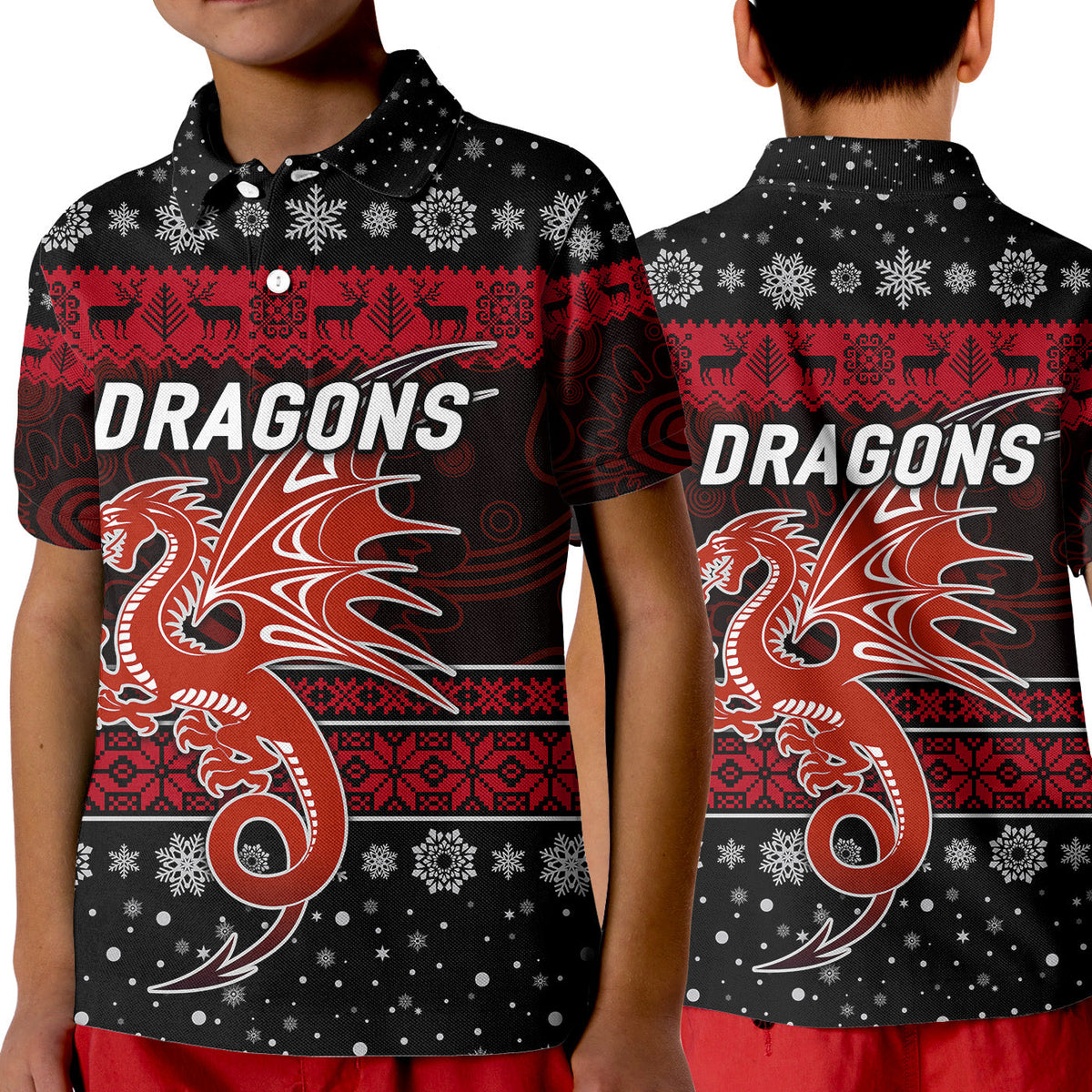 st-george-illawarra-dragons-polo-shirt-kid-christmas-simple-style-black
