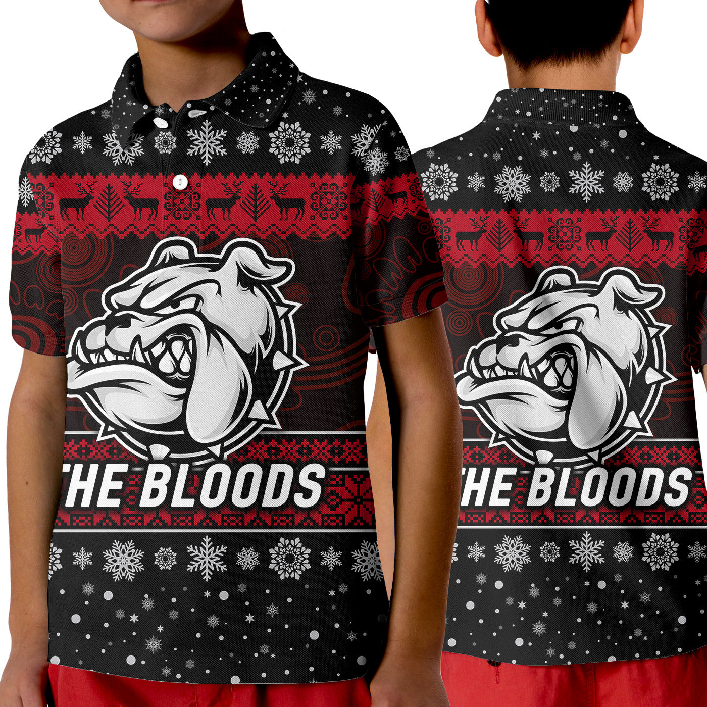 west-football-club-alice-springs-polo-shirt-kid-christmas-the-bloods-simple-style-black
