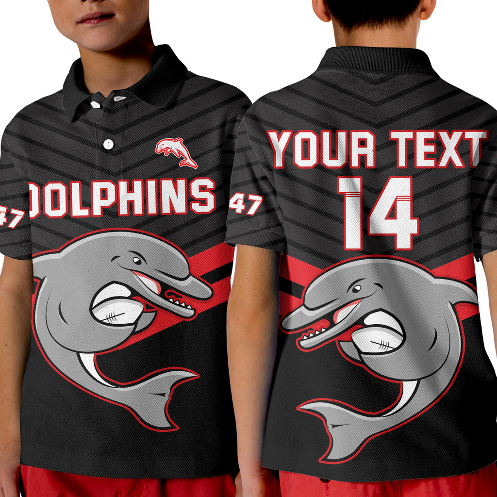 Custom Text And Number Dolphins Rugby Polo Shirt Sporty Style Ver.03 LT14