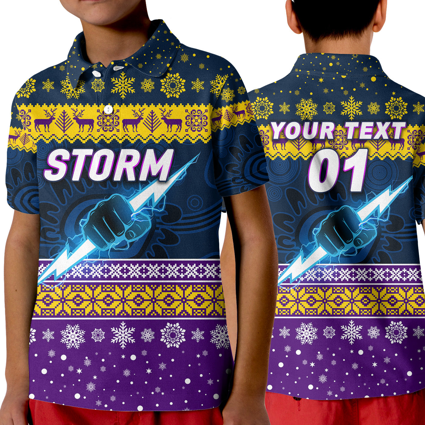 custom-personalised-melbourne-storm-polo-shirt-kid-christmas-simple-style-navy