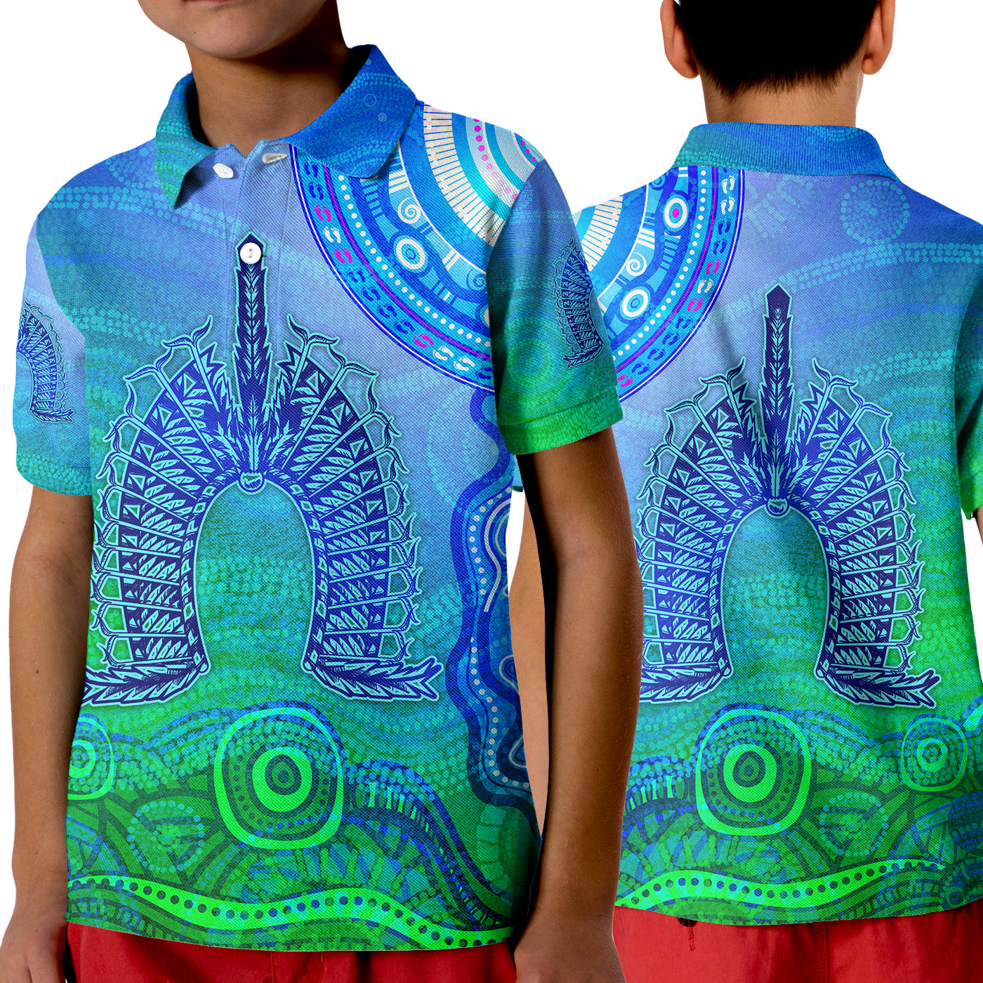 aboriginal-torres-strait-islands-polo-shirt-kid-wave-vibes