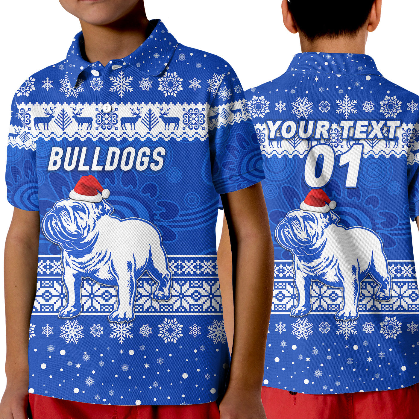 custom-personalised-canterbury-bankstown-bulldogs-polo-shirt-kid-christmas-simple-style-blue