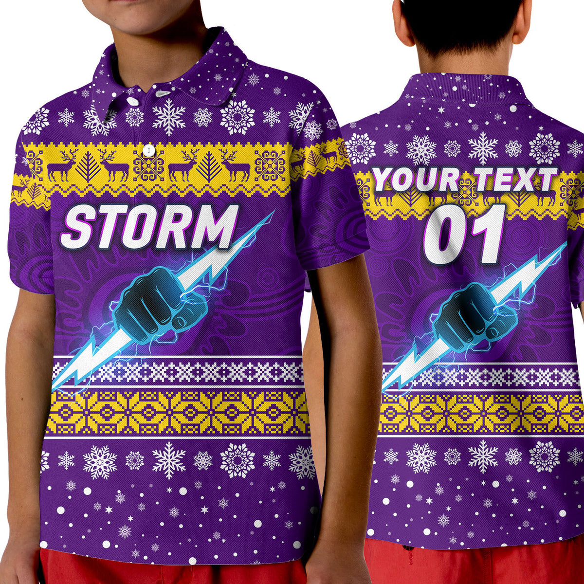 custom-personalised-melbourne-storm-polo-shirt-kid-christmas-simple-style-purple