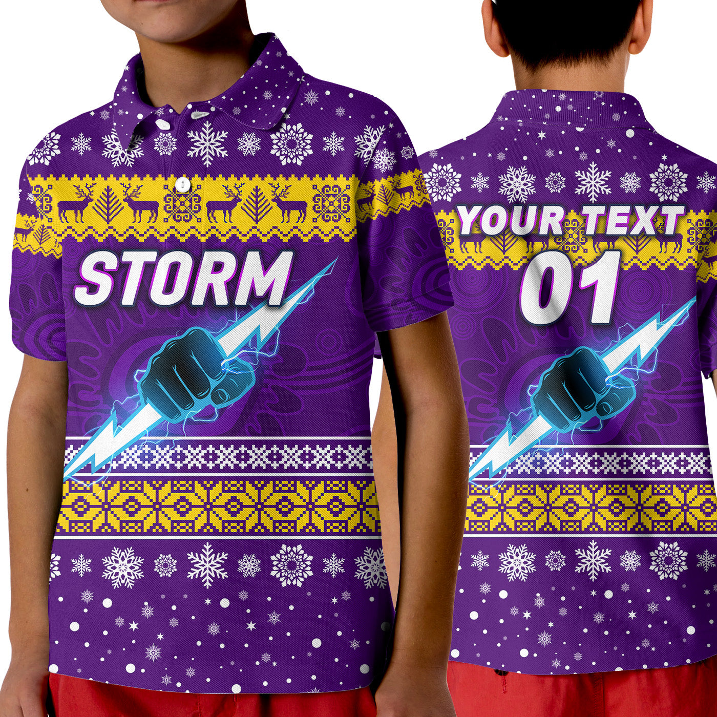 custom-personalised-melbourne-storm-polo-shirt-kid-christmas-simple-style-purple