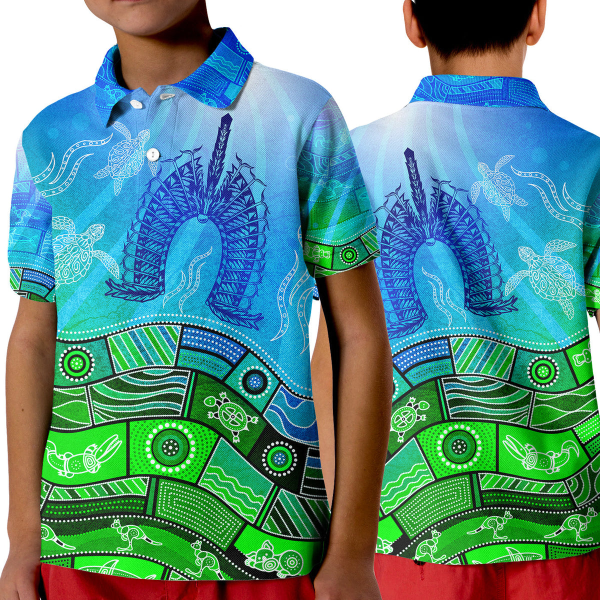aboriginal-torres-strait-islands-polo-shirt-kid-towards-the-light