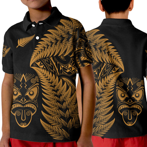 new-zealand-haka-rugby-maori-polo-shirt-kid-silver-fern-vibes-gold