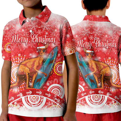 australia-kangaroo-christmas-polo-shirt-kid-original-style-red