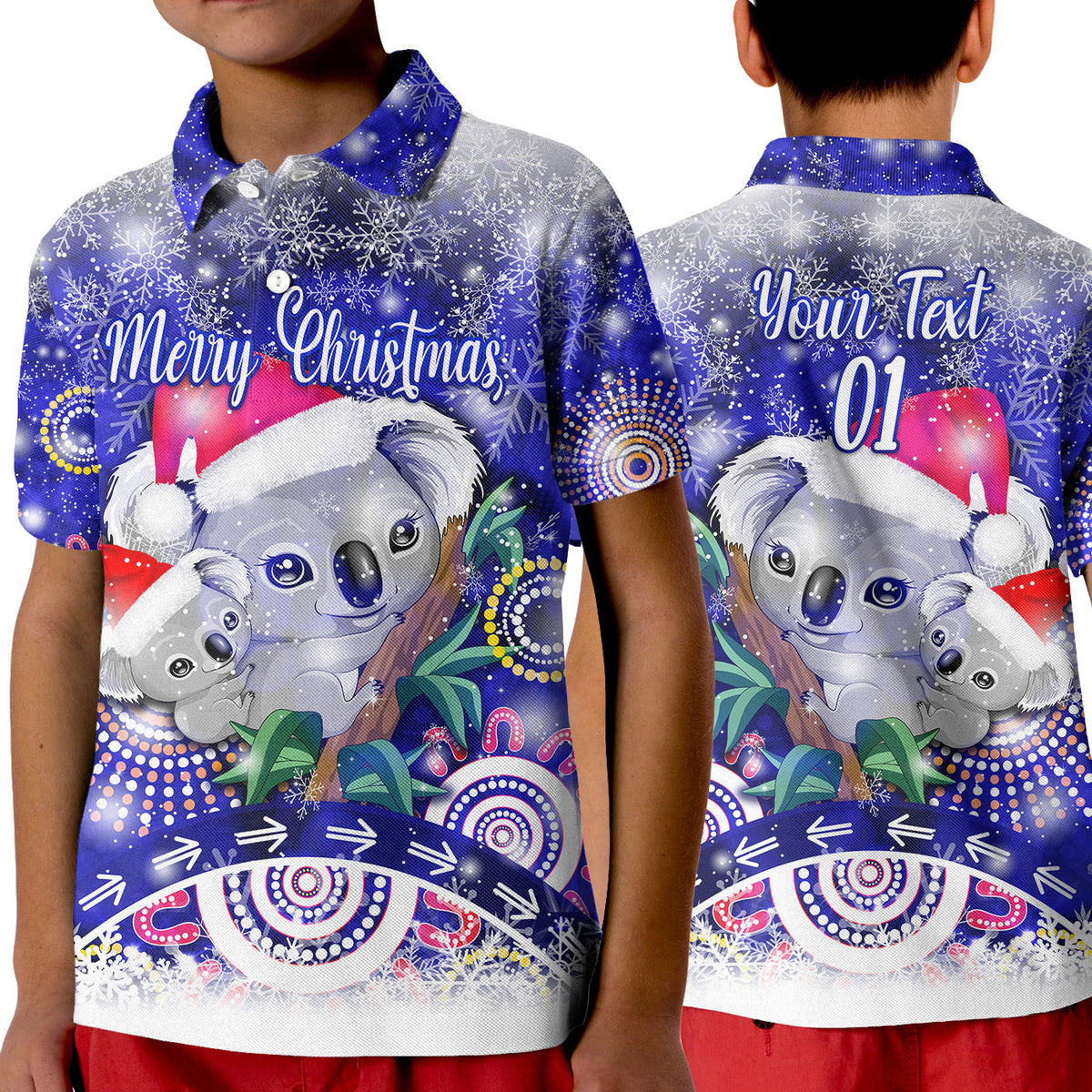 custom-personalised-australian-koala-polo-shirt-kid-original-style-blue