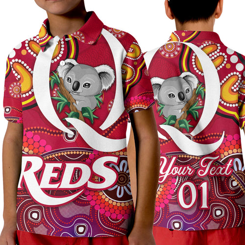 custom-personalised-queensland-reds-aboriginal-polo-shirt-kid-koala-indigenous-vibes