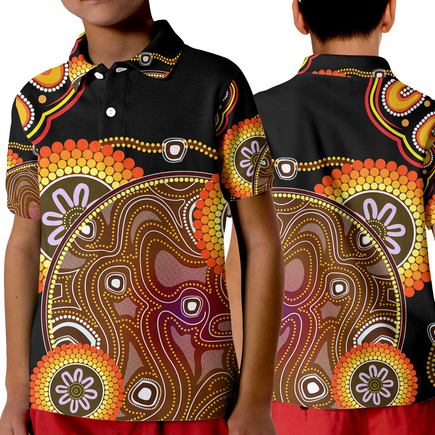aboriginal-polo-shirt-kid-sun-rise-indigenous-vibes