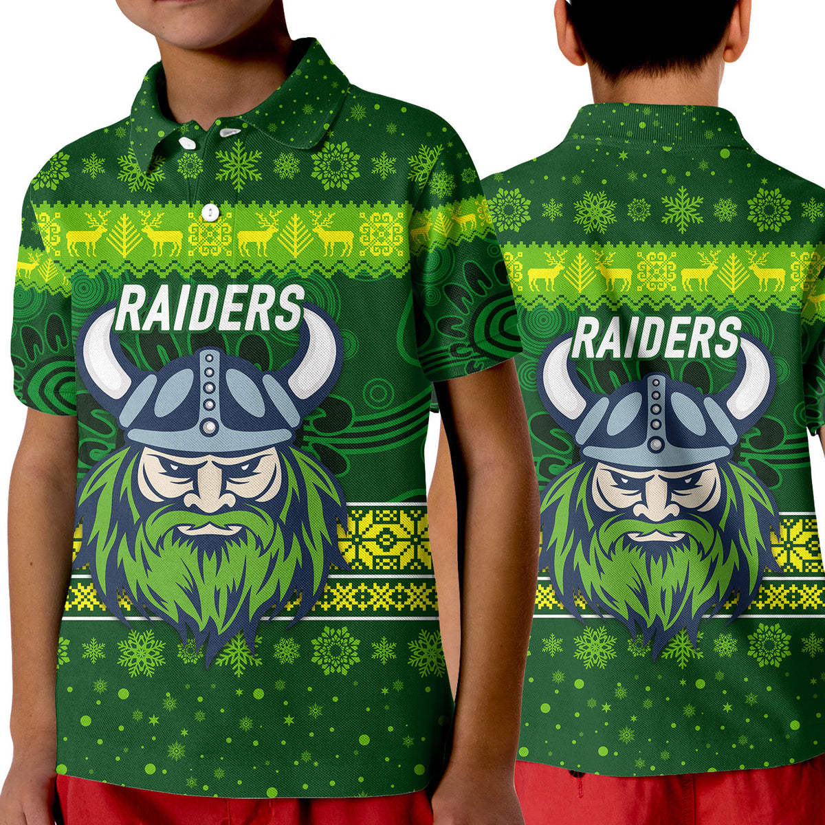canberra-raiders-polo-shirt-kid-christmas-simple-style-dark-green