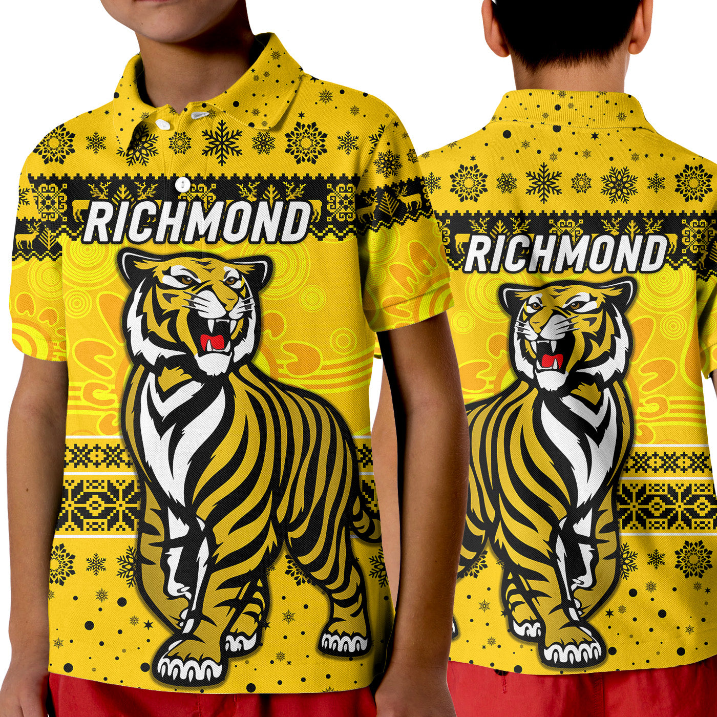richmond-tigers-polo-shirt-kid-christmas-simple-style-yellow