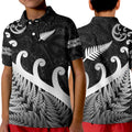 new-zealand-rugby-maori-polo-shirt-kid-silver-fern-koru-vibes-black