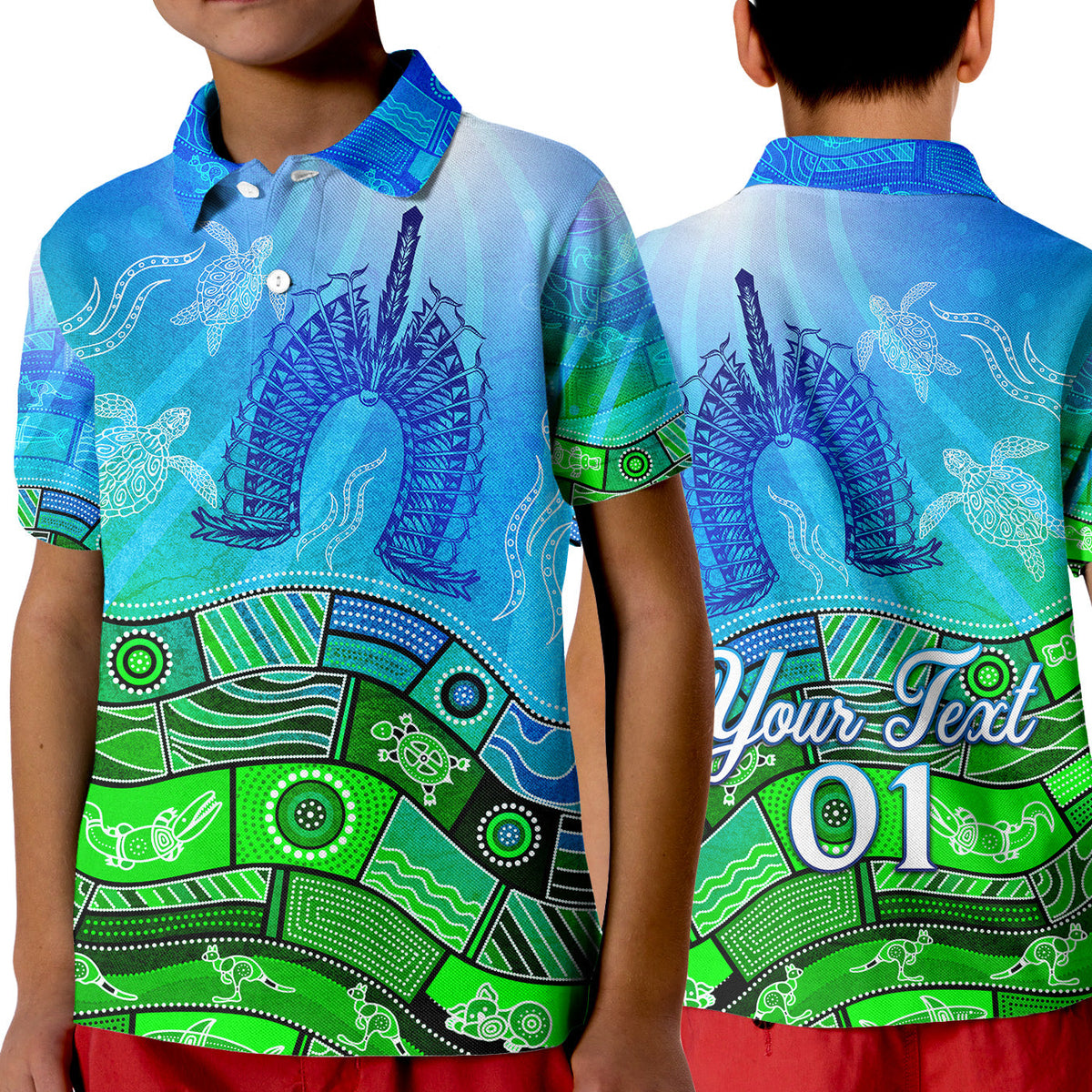 custom-personalised-aboriginal-torres-strait-islands-polo-shirt-kid-towards-the-light