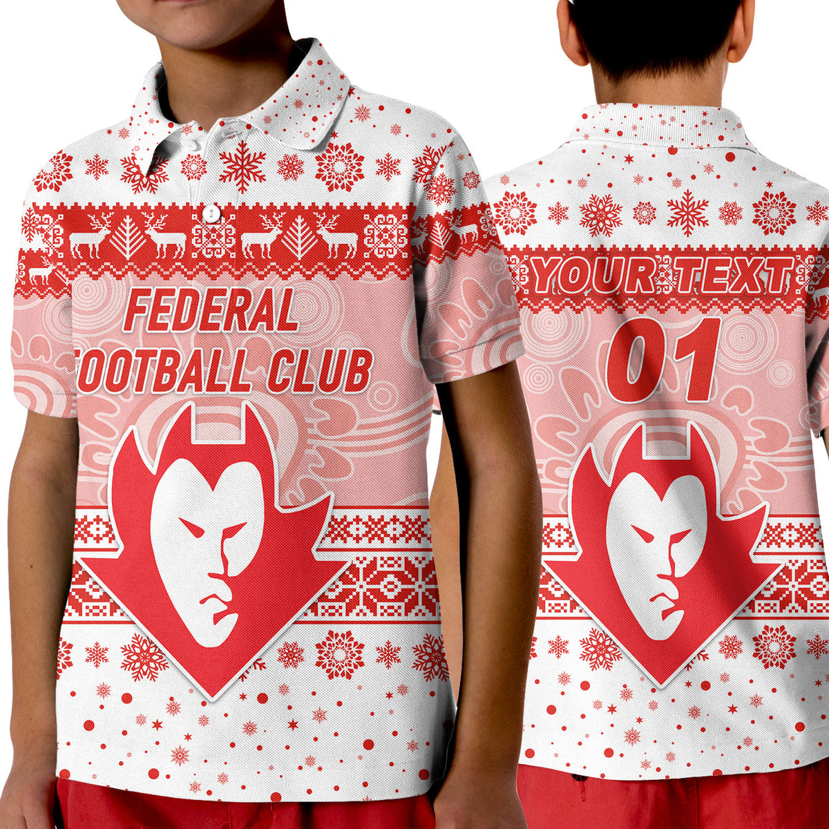 custom-personalised-federal-football-club-polo-shirt-kid-christmas-simple-style-white