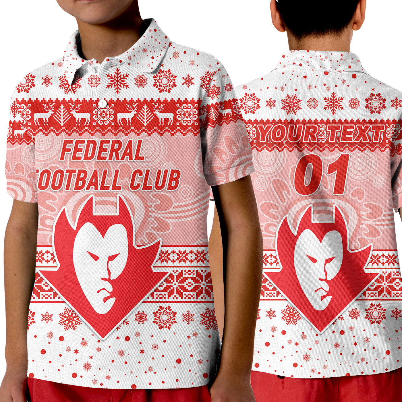 custom-personalised-federal-football-club-polo-shirt-kid-christmas-simple-style-white