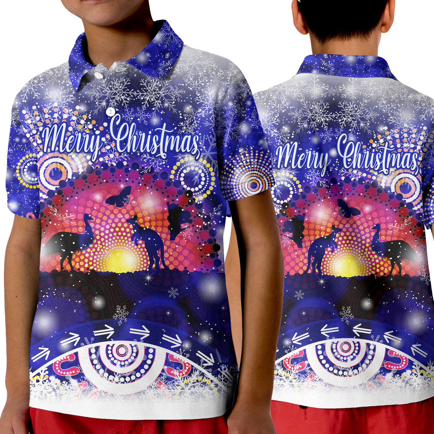 australian-indigenous-flag-christmas-polo-shirt-kid-original-style-blue