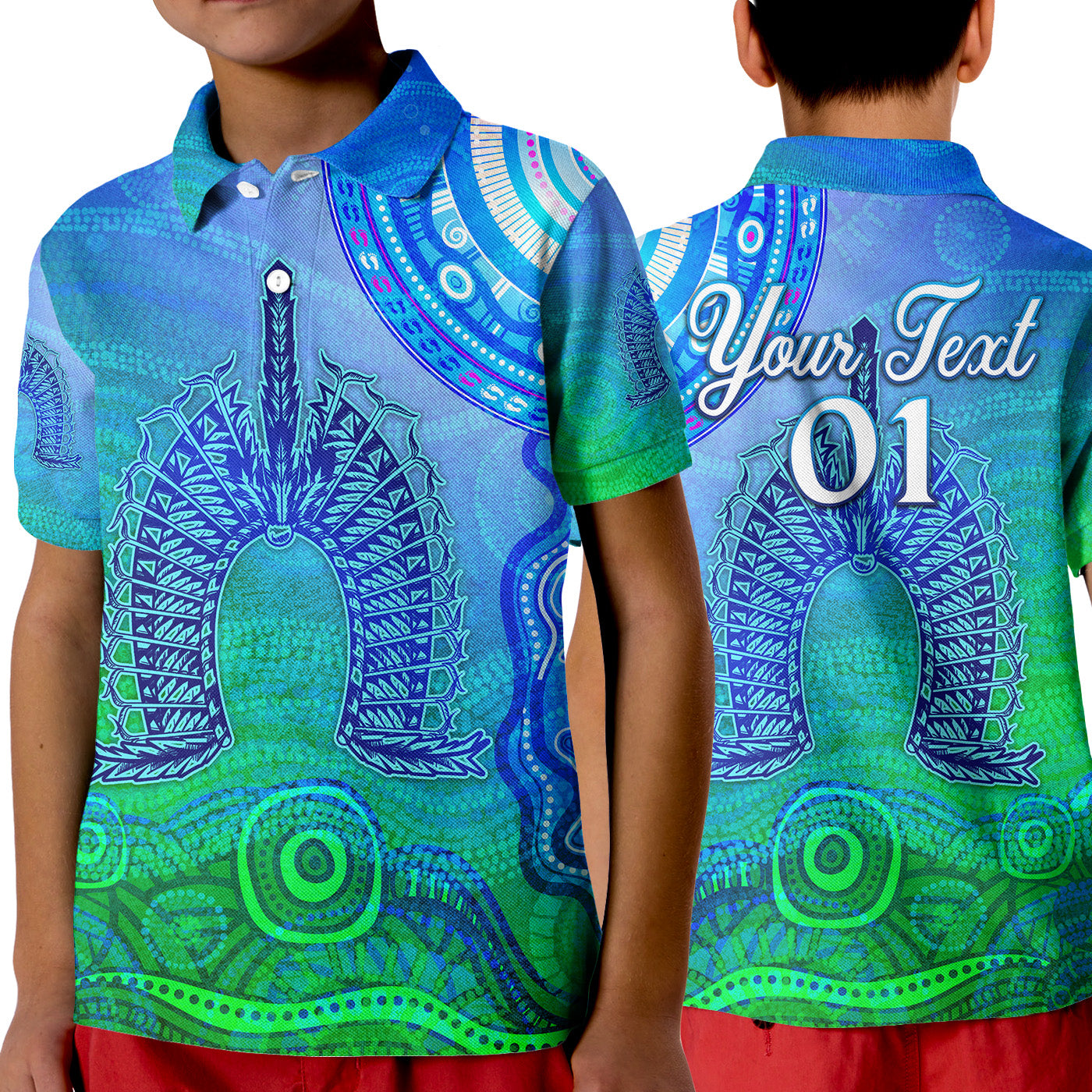 custom-personalised-aboriginal-torres-strait-islands-polo-shirt-kid-wave-vibes