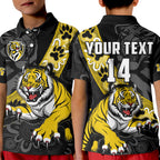 (Custom Text And Number) Richmond Football Polo Shirt KID Tigers 1885 Indigenous Basic Style LT14
