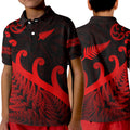 new-zealand-rugby-maori-polo-shirt-kid-silver-fern-koru-vibes-red