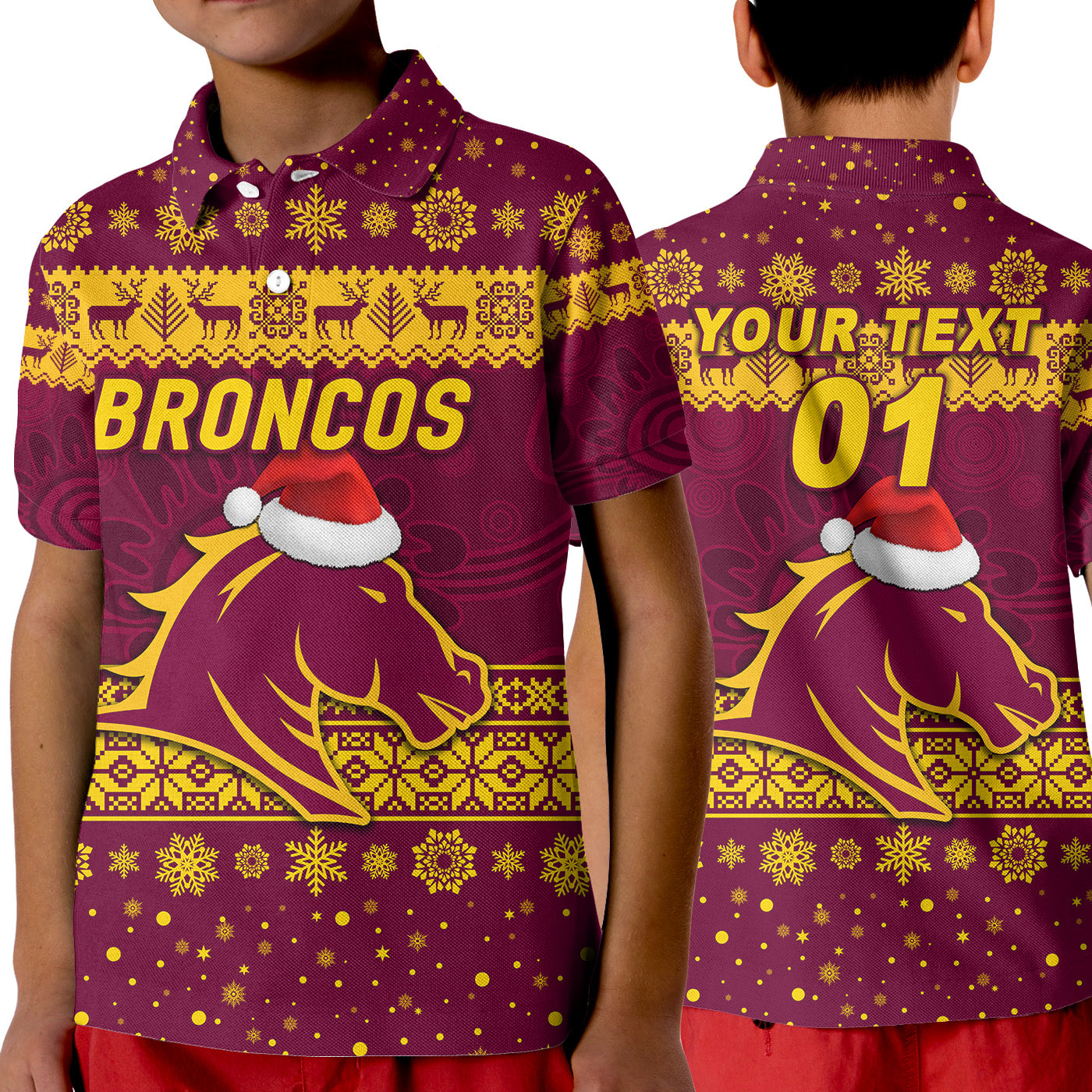 custom-personalised-brisbane-broncos-polo-shirt-kid-christmas-simple-style