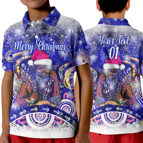 custom-personalised-australian-boomerang-indigenous-vibes-christmas-polo-shirt-kid-original-style-blue