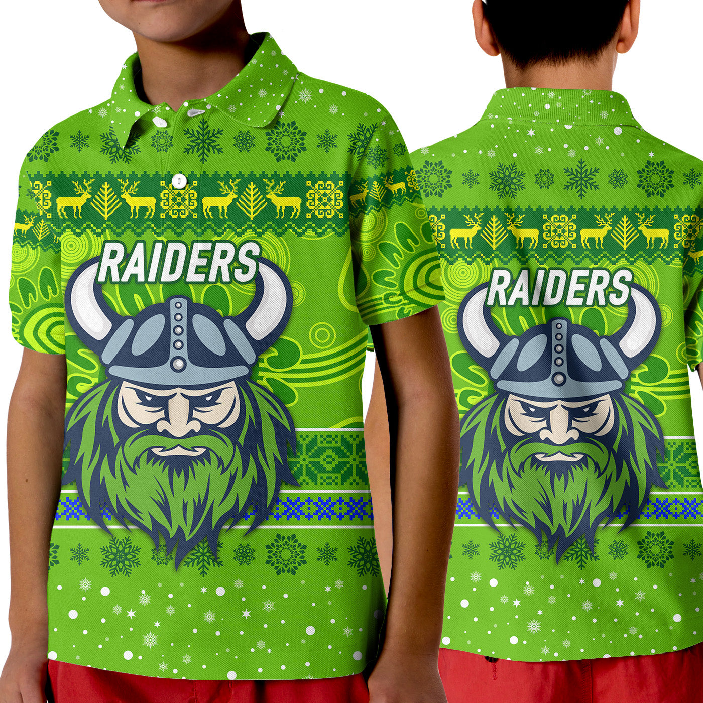 canberra-raiders-polo-shirt-kid-christmas-simple-style-green