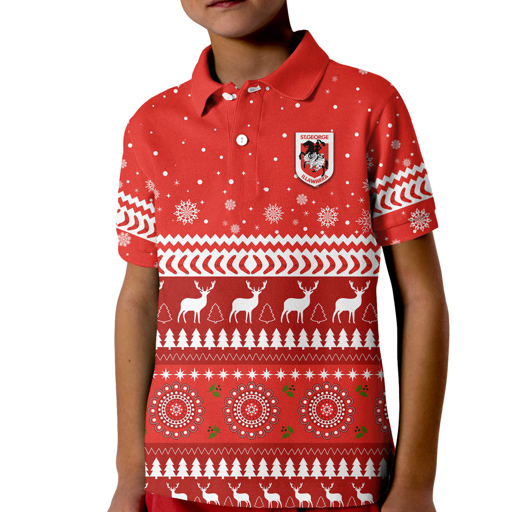 custom-personalised-dragons-polo-shirt-kid-christmas-st-george-illawarra