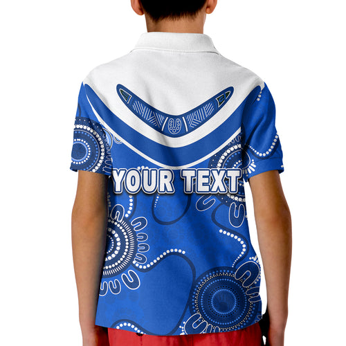 (Custom Personalised) Bulldogs Rugby Aboriginal Boomerang Polo Shirt Jersey  LT6