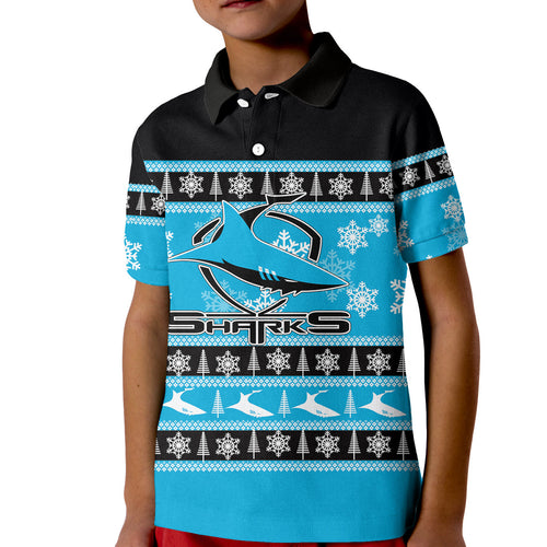 cronulla-sutherland-sharks-polo-shirt-kid-christmas-2021