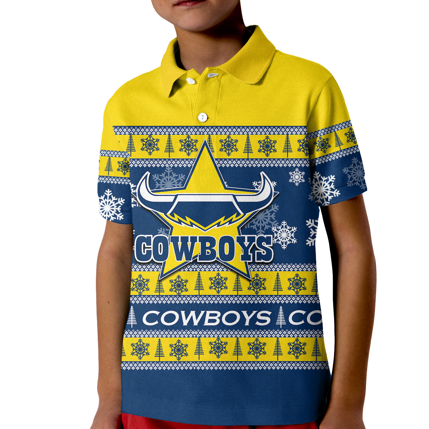 north-queensland-cowboys-polo-shirt-kid-christmas-2021