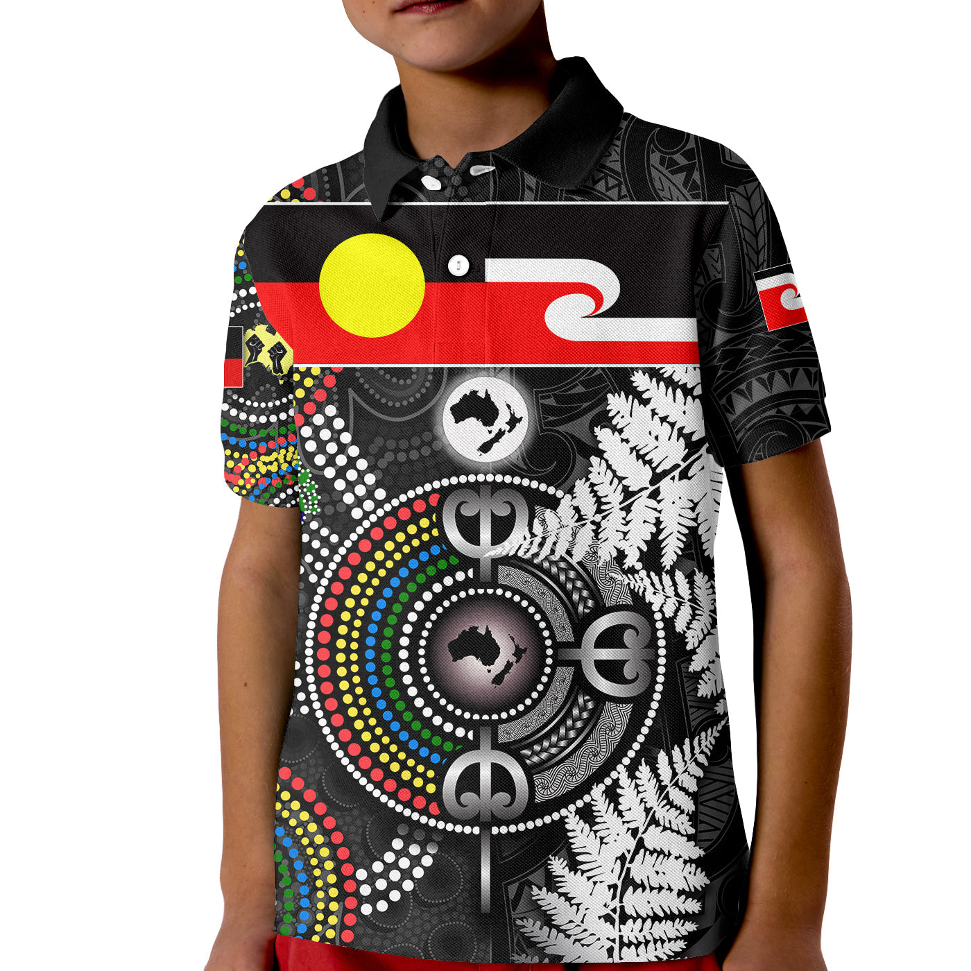 custom-personalisedaboriginal-and-maori-polo-shirt-kid-culture-style